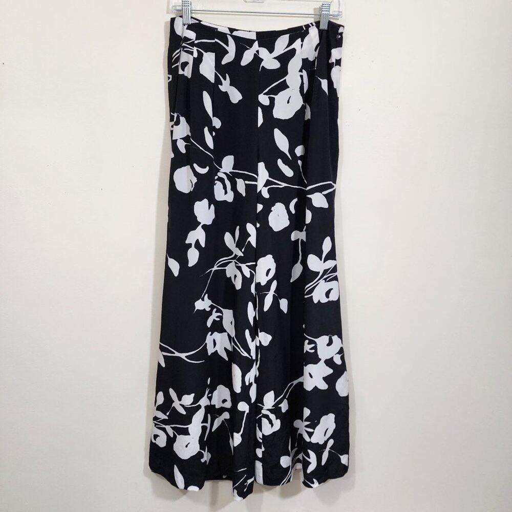 J. Peterman fully lined 100% silk floral pint wide legged‎ pants woman's size 10
